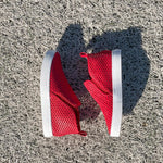 Jibs Mid Rise True Red leather slip-on sneaker shoes sustainable Editorial