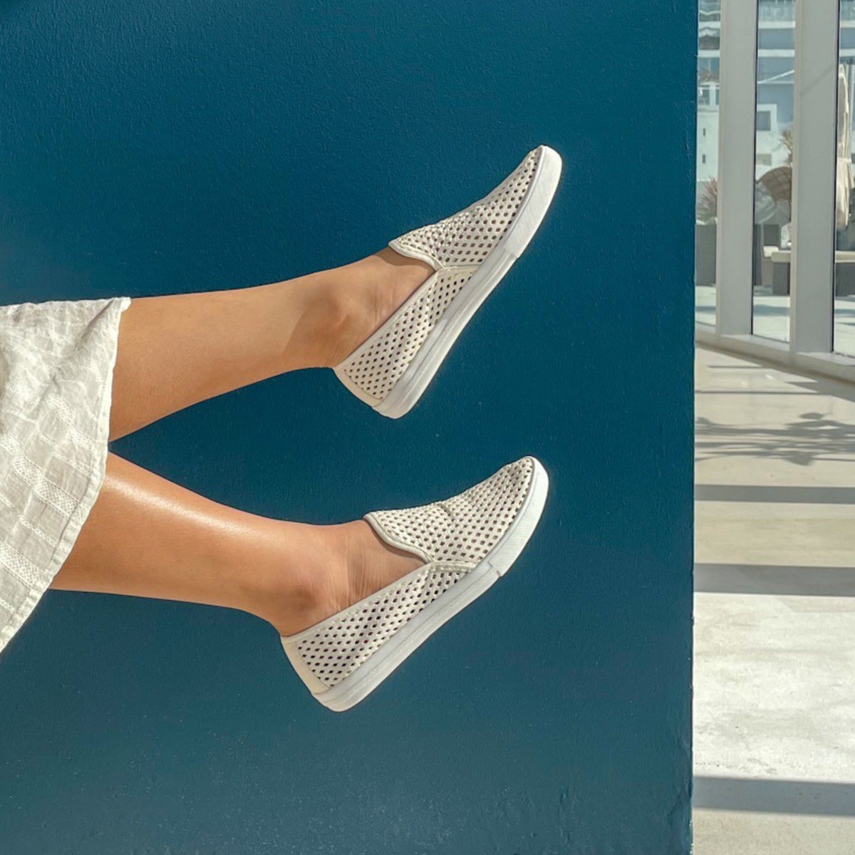 Jibs Slim Soft White Bio Leather Slip on Flats