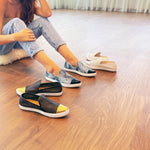 Jibs Slim Jet Black + Gold Toe Cap leather slip-on sneaker flat shoes sustainable Editorial