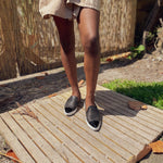 Jibs Slim Jet Black + Onyx Toe Cap leather slip-on sneaker flat shoes sustainable Editorial