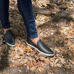 Jibs Slim Jet Black leather slip-on sneaker flat shoes sustainable Editorial
