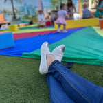 Jibs Slim Soft White + Silver Toe Cap leather slip-on sneaker flat shoes sustainable Editorial