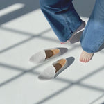 Jibs Slim Soft White leather slip-on sneaker flat shoes sustainable Editorial