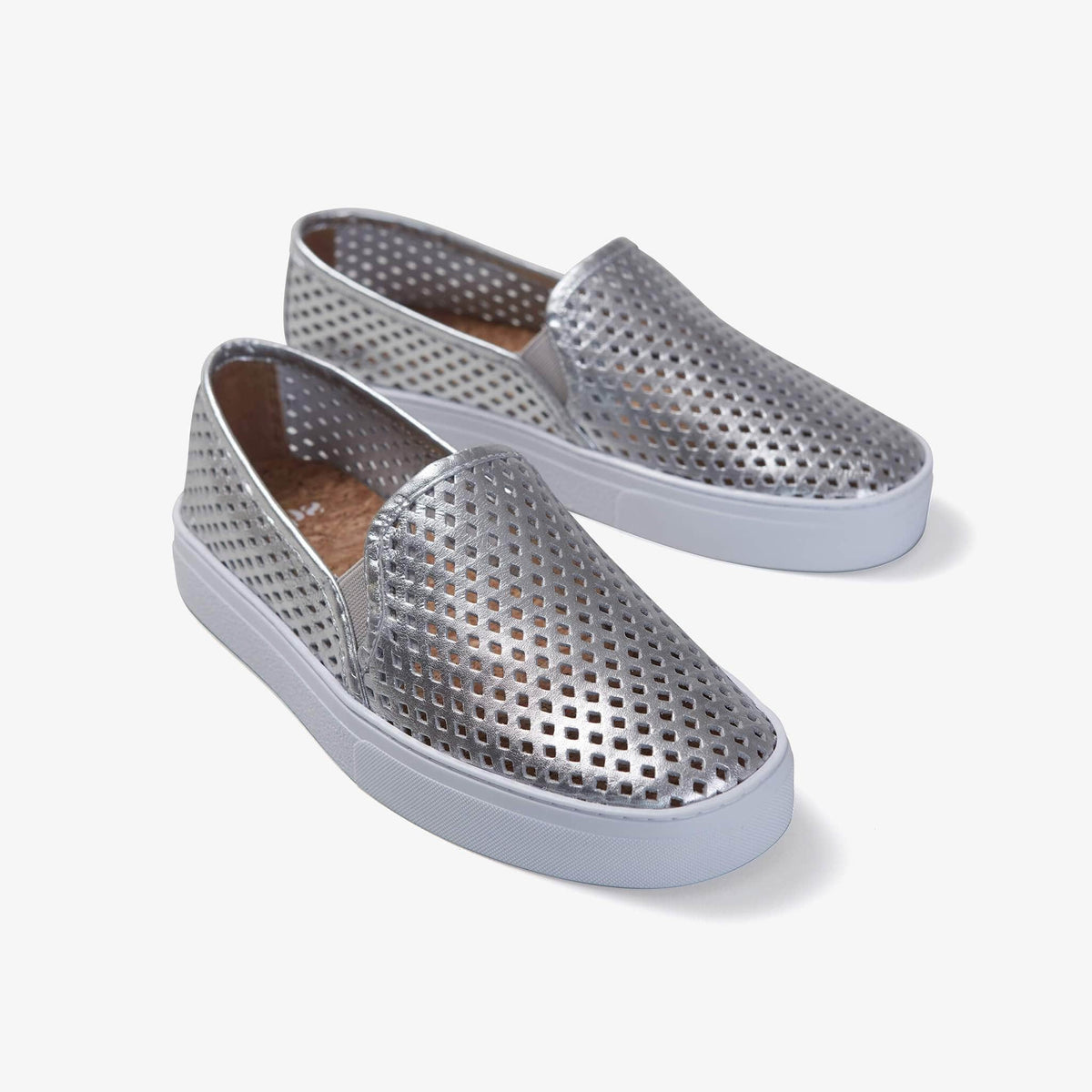 Silver slip store on shoes womens