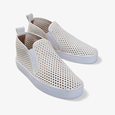Jibs Mid Rise Soft White Slip On Sneaker Bootie