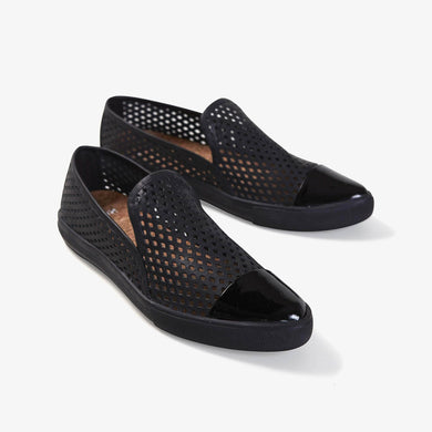 Jibs Slim Jet Black Royale + Onyx Slip On Sneaker Flat Pair