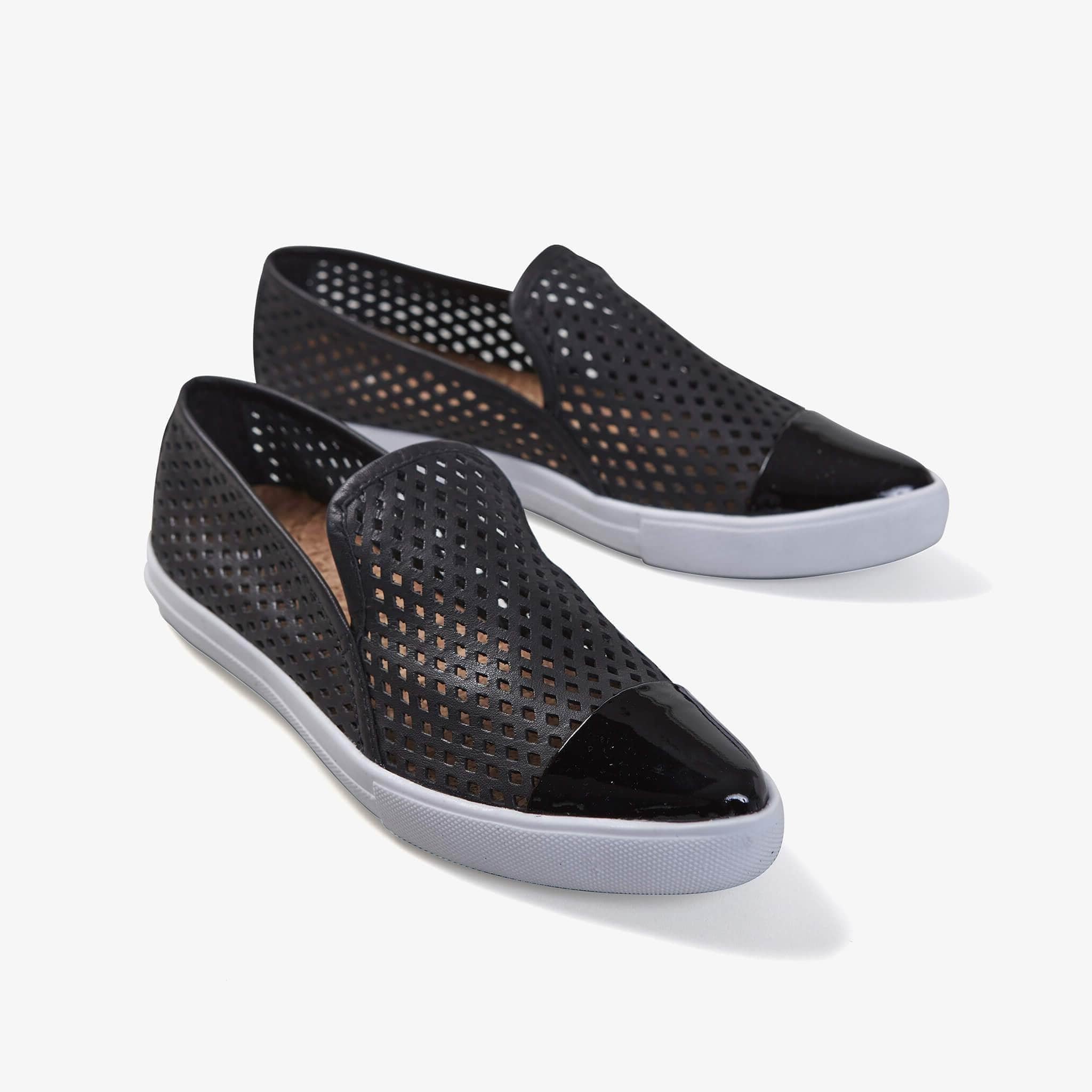 Jibs Slim Jet Black + Onyx Slip On Sneaker Flat Pair