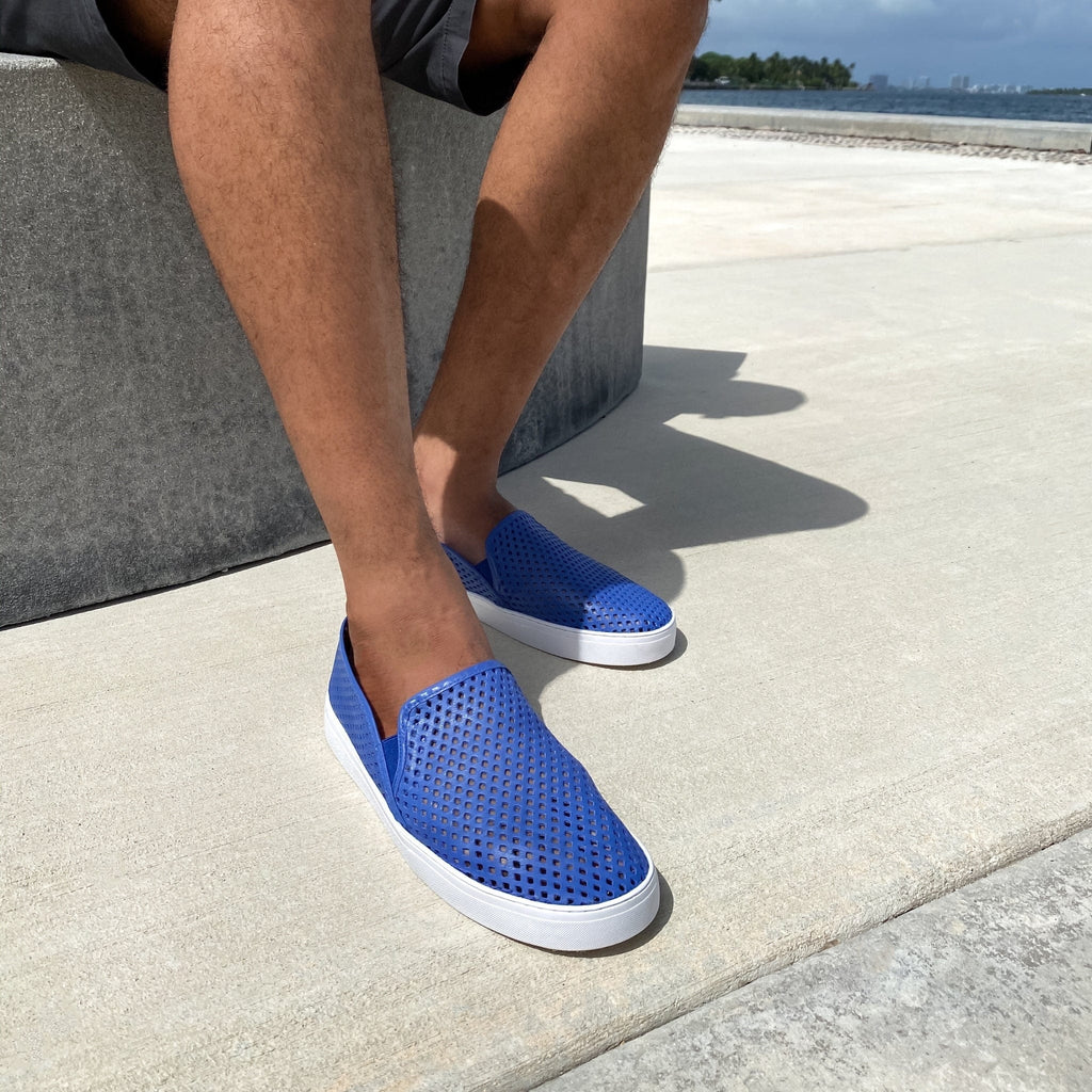 Jibs_Classics Galaxy Blue leather slip-on sneaker shoes sustainable Editorial