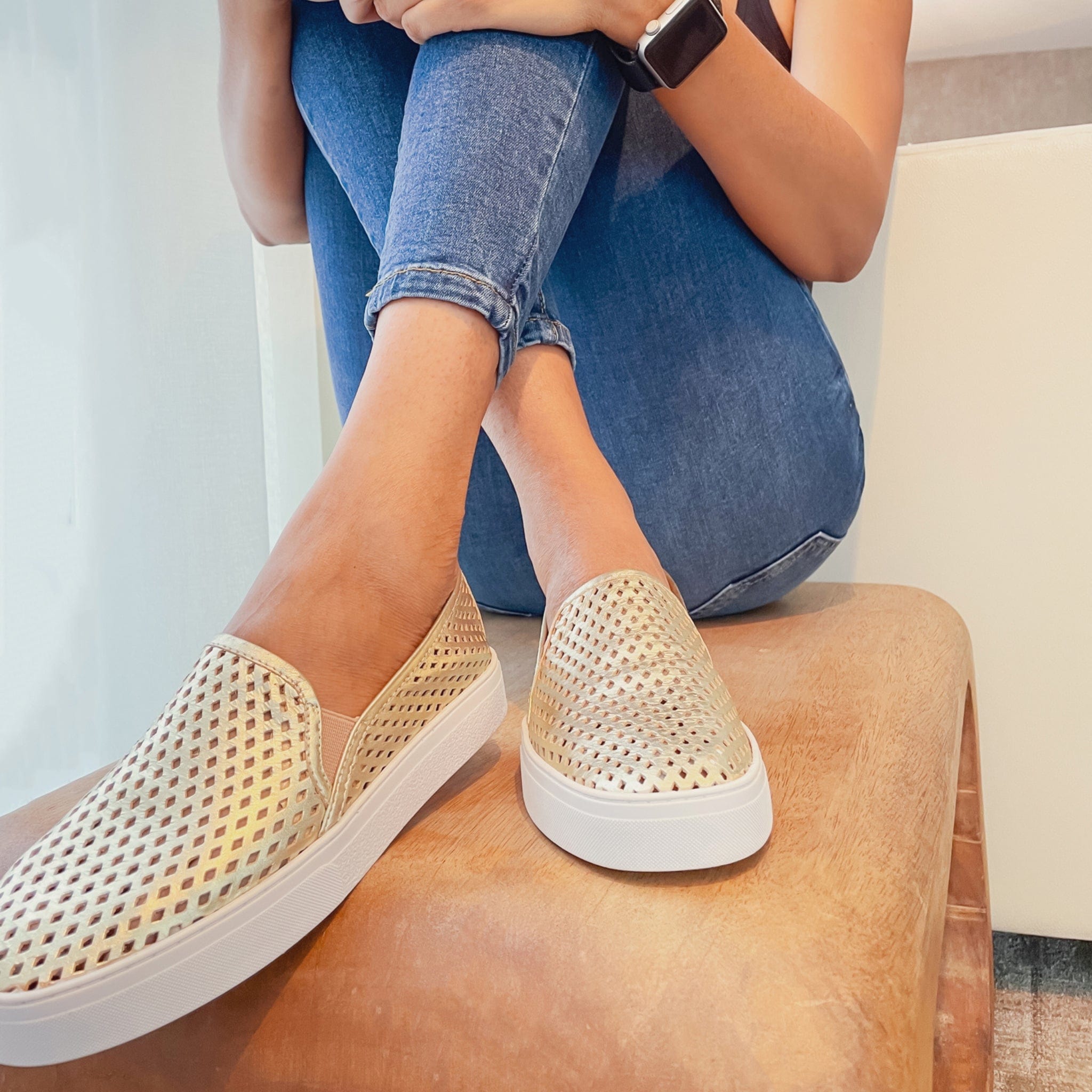 Jibs Classics Gold leather slip-on sneaker shoes sustainable Editorial