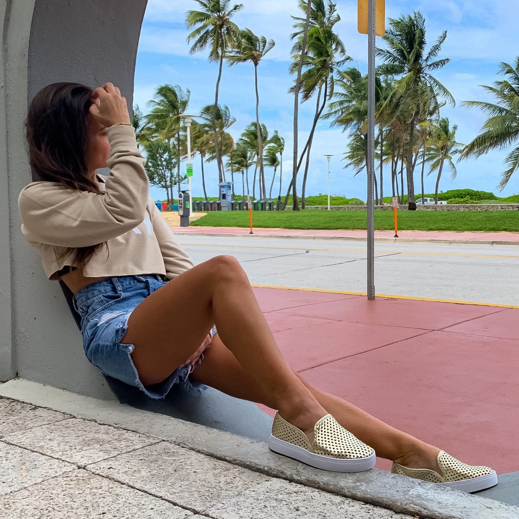 Jibs Classics Gold leather slip-on sneaker shoes sustainable Editorial