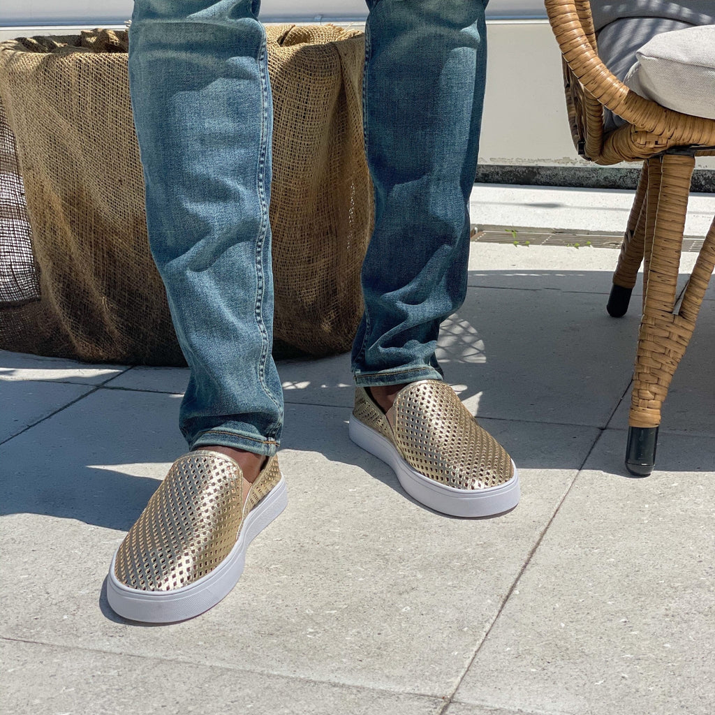 Jibs Classics Gold leather slip-on sneaker shoes sustainable Editorial