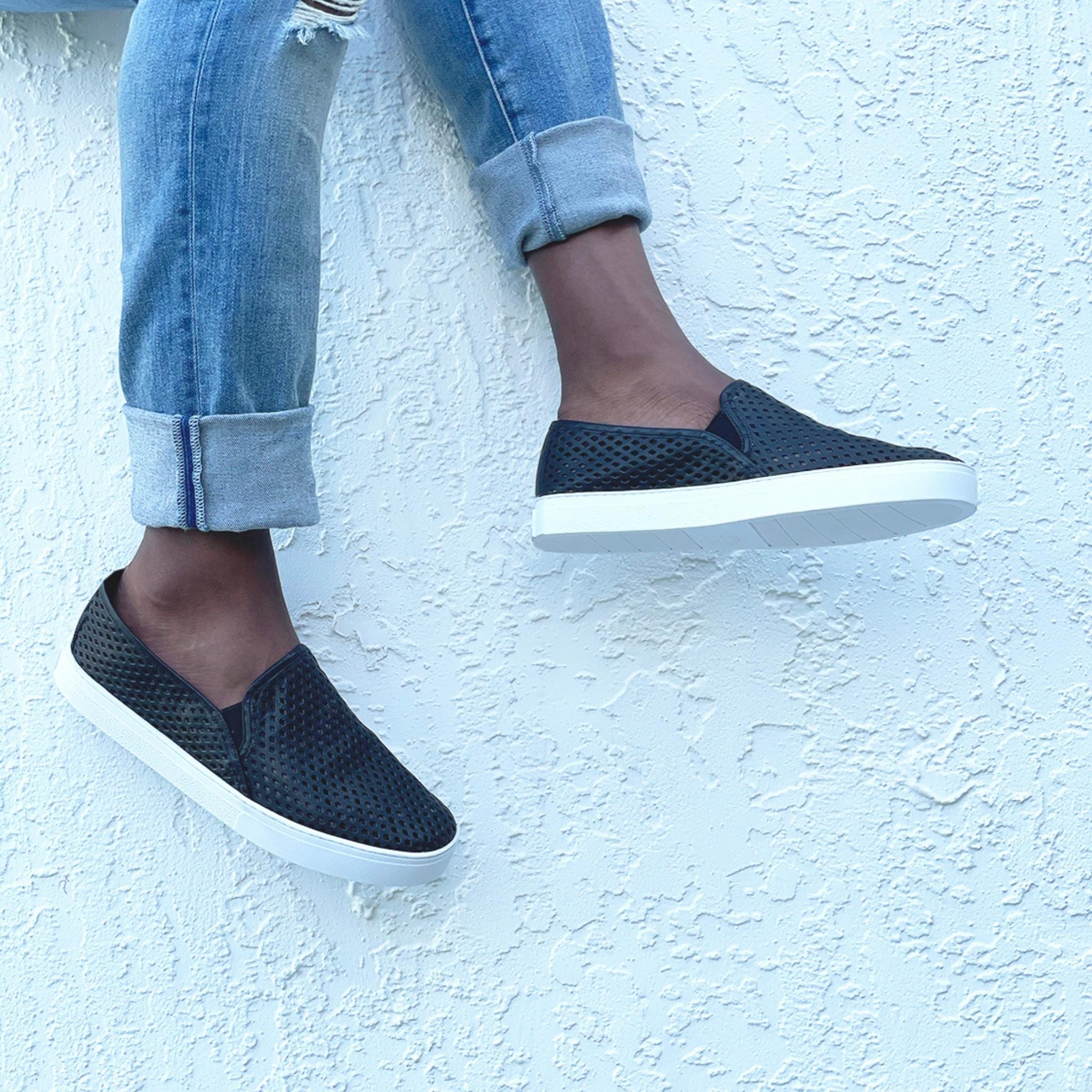 Jibs Classics Jet Black leather slip-on sneaker shoes sustainable Editorial