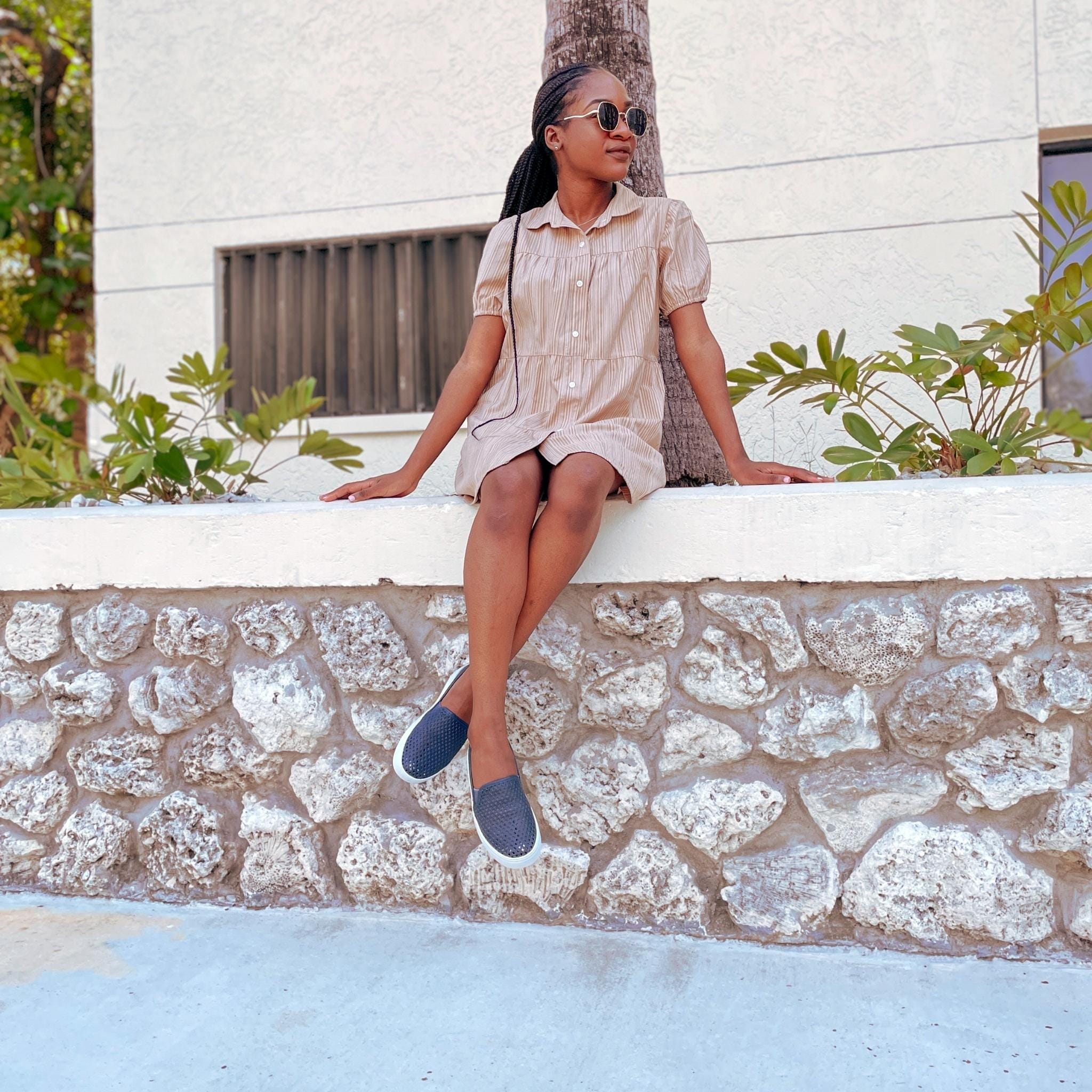 Jibs Classics Navy leather slip-on sneaker shoes sustainable Editorial