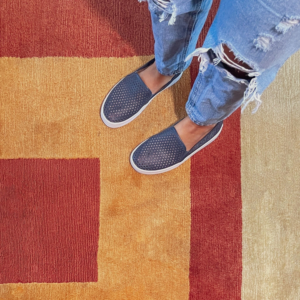 Jibs Classics Navy leather slip-on sneaker shoes sustainable Editorial