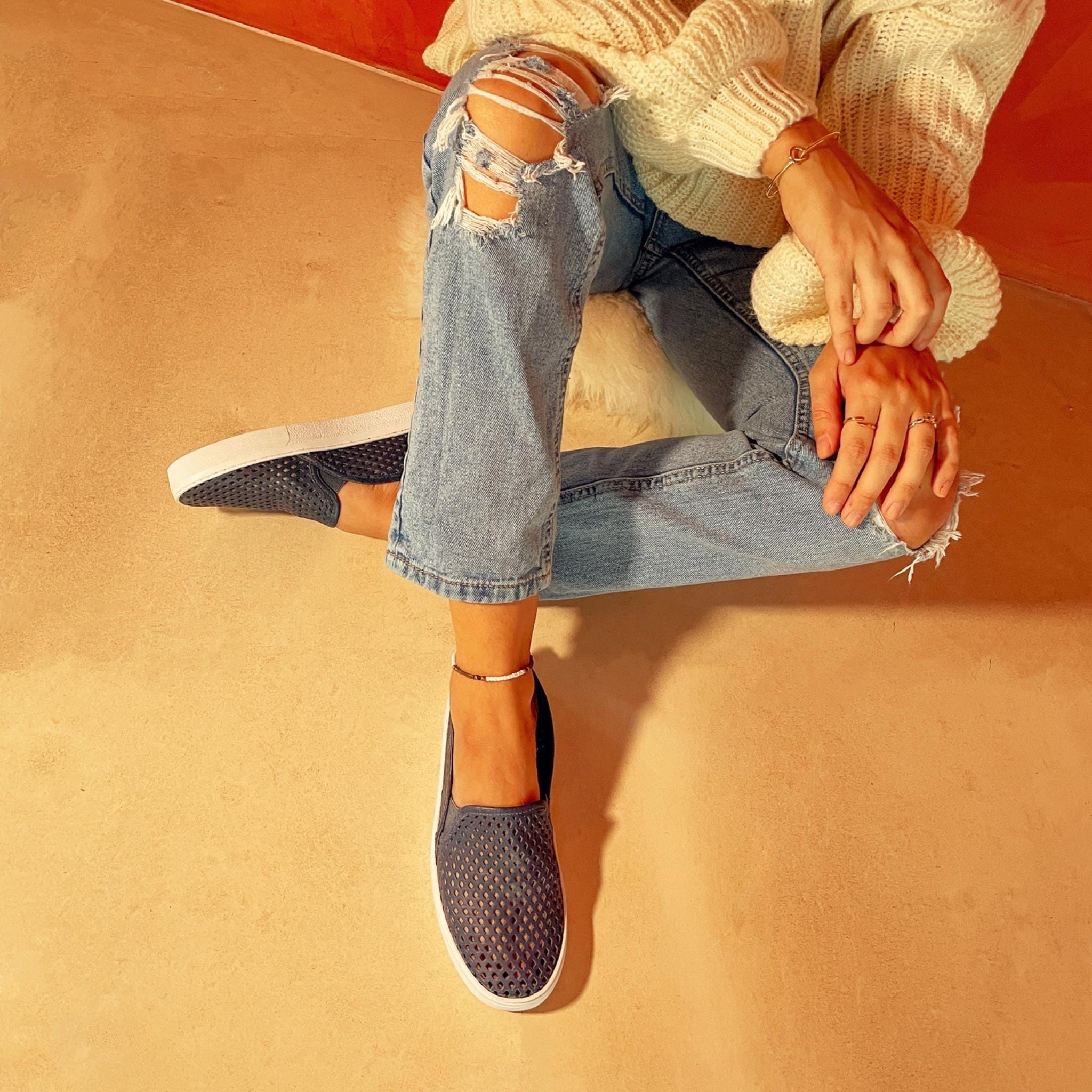 Jibs Classics Navy leather slip-on sneaker shoes sustainable Editorial