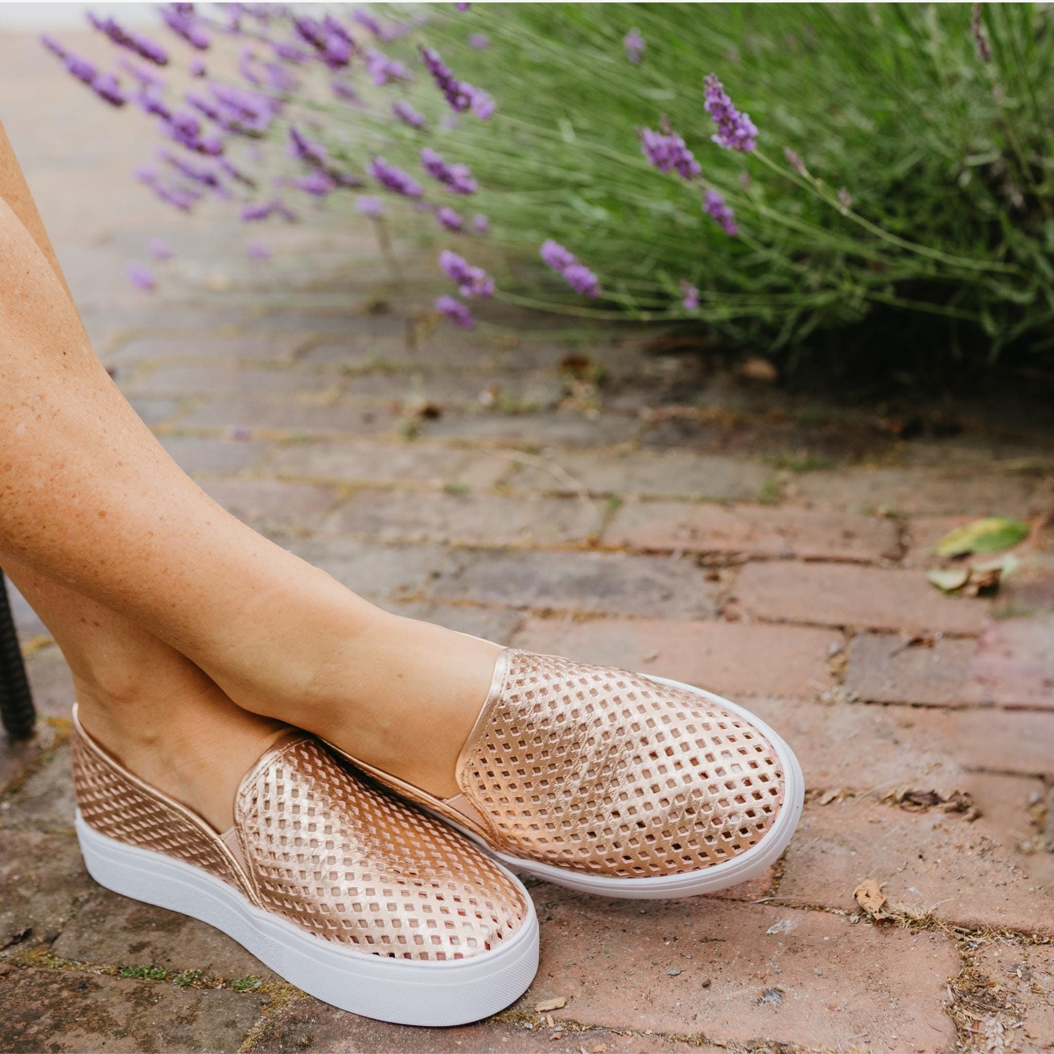 Jibs Classics Rose Gold leather slip-on sneaker shoes sustainable Editorial