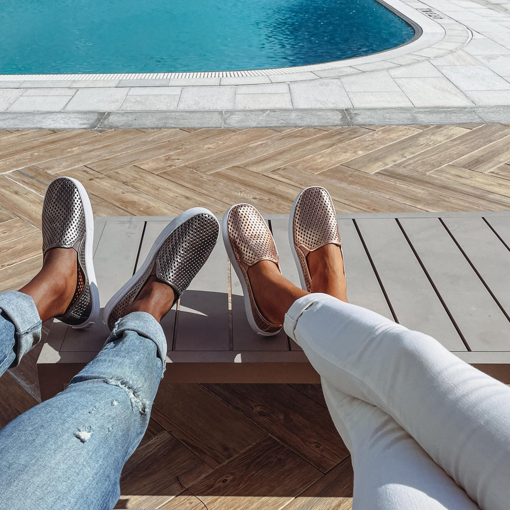 Jibs Classics Rose Gold leather slip-on sneaker shoes sustainable Editorial