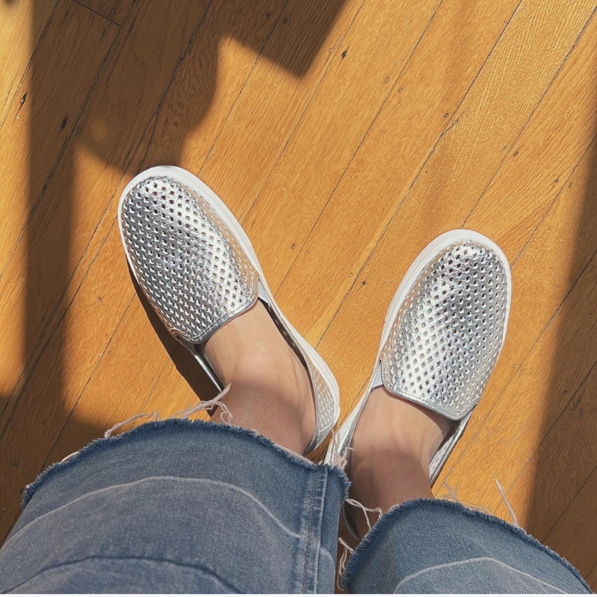 Jibs Classics Silver leather slip-on sneaker shoes sustainable Editorial