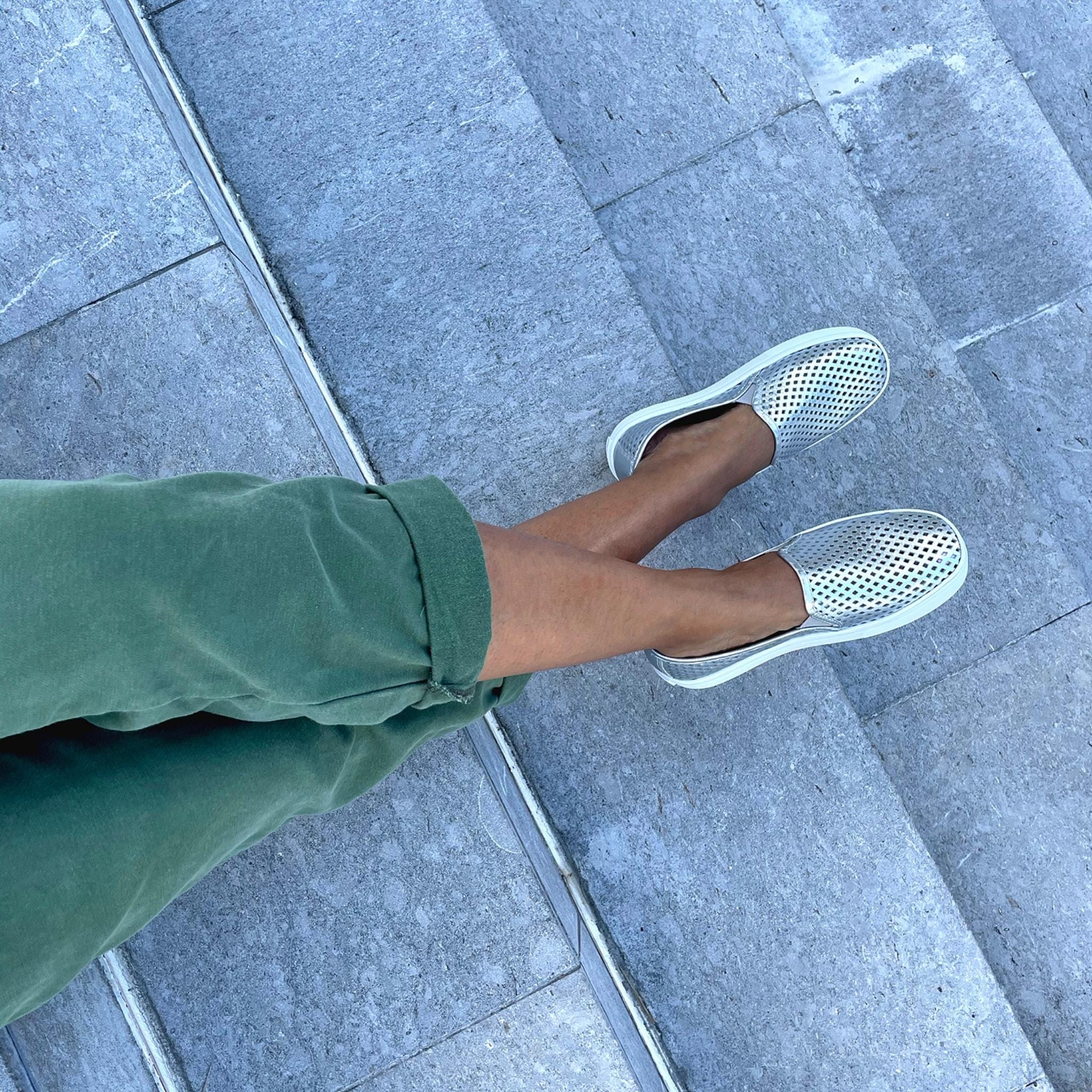 Jibs Classics Silver leather slip-on sneaker shoes sustainable Editorial