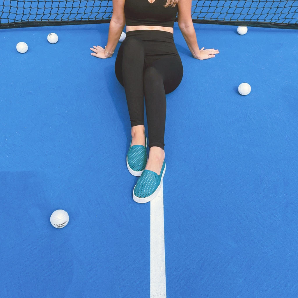 Jibs Classics Teal leather slip-on sneaker shoes sustainable Editorial