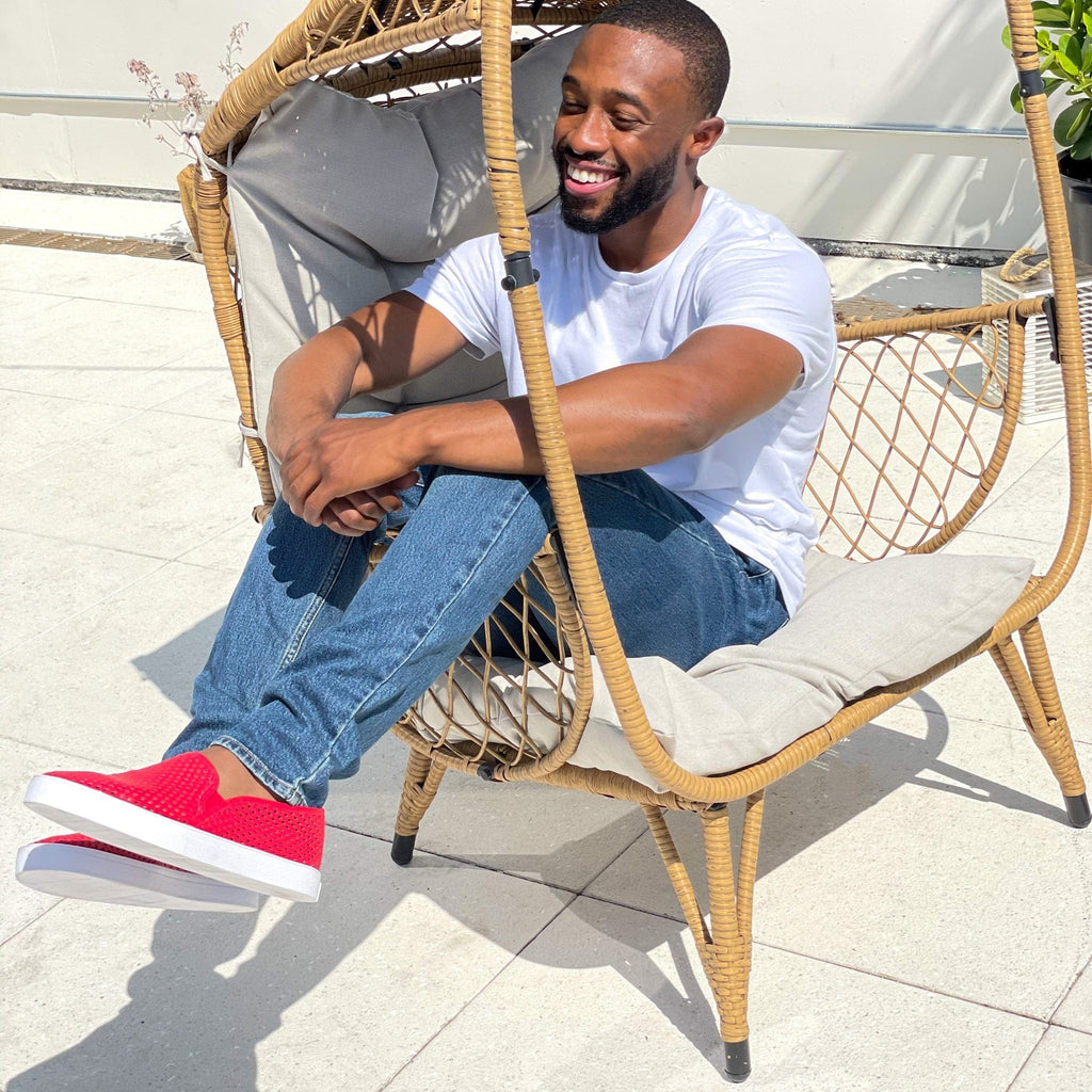 Jibs Classics True Red leather slip-on sneaker shoes sustainable Editorial