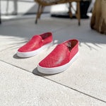 Jibs Classics True Red leather slip-on sneaker shoes sustainable Editorial