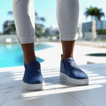 Jibs Mid Rise Galaxy Blue leather slip-on sneaker shoes sustainable Editorial