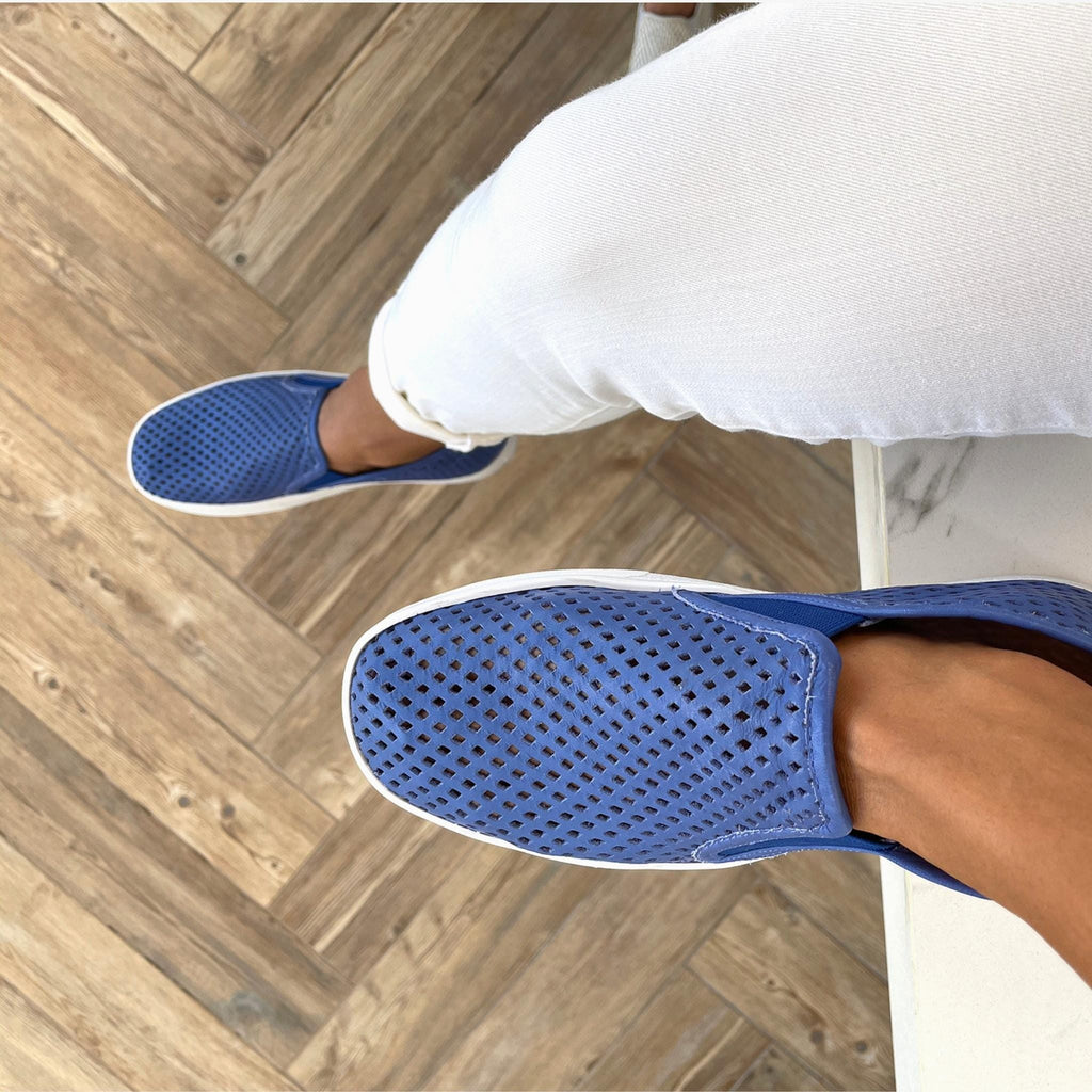 Jibs Mid Rise Galaxy Blue leather slip-on sneaker shoes sustainable Editorial