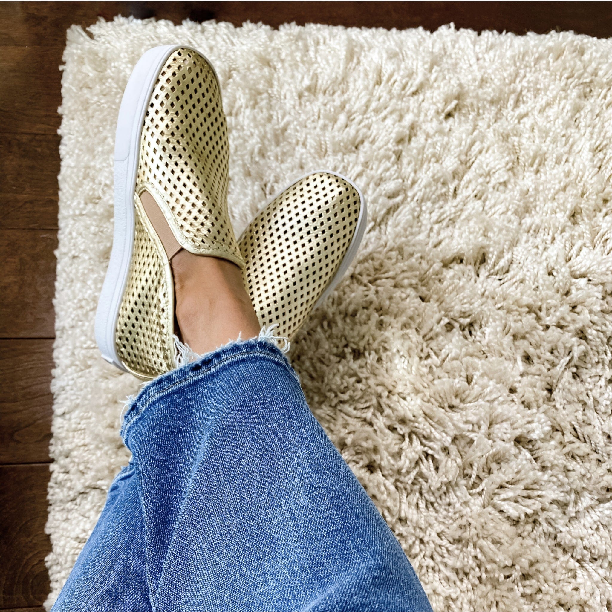 Jibs Mid Rise Gold leather slip-on sneaker shoes sustainable Editorial