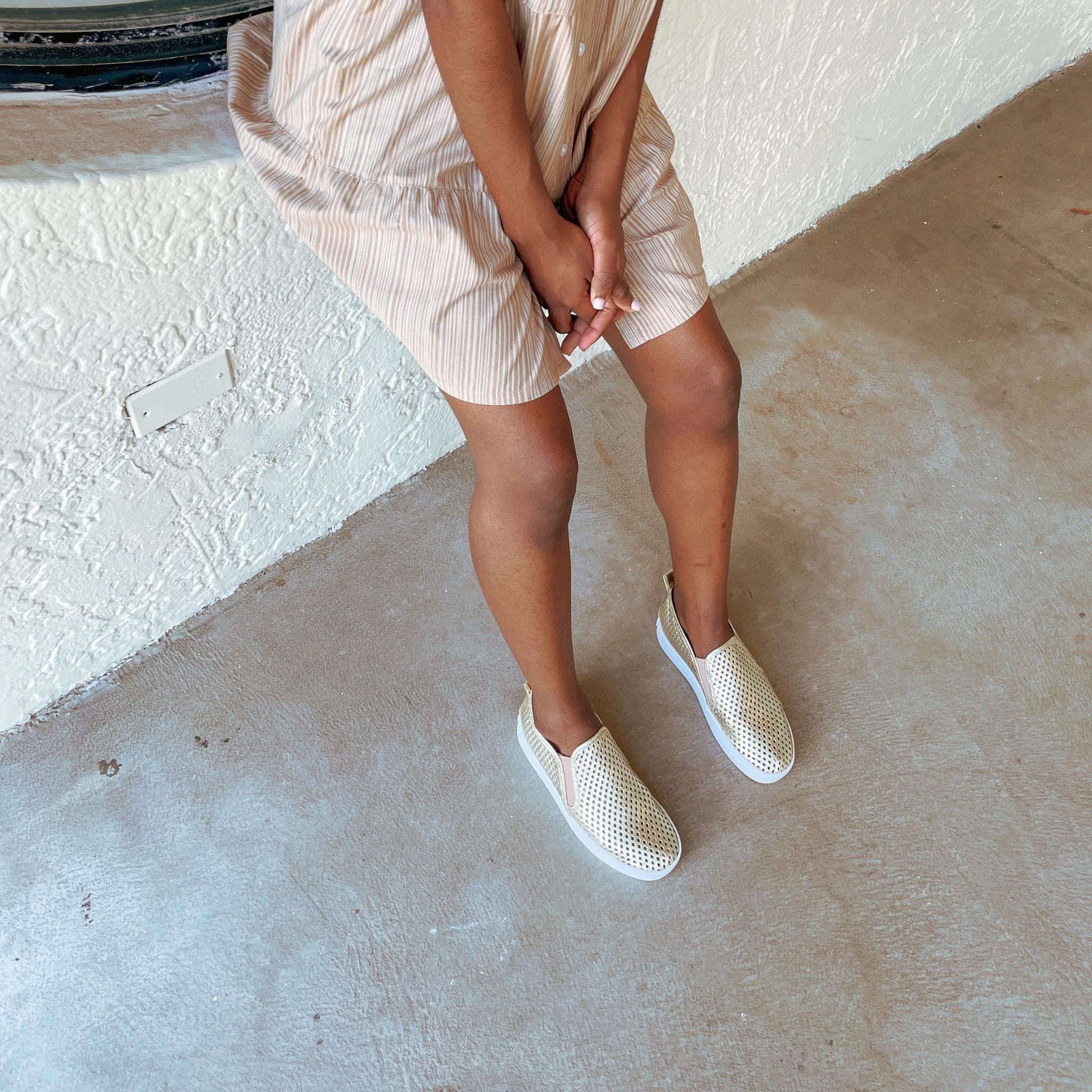 Jibs Mid Rise Gold leather slip-on sneaker shoes sustainable Editorial