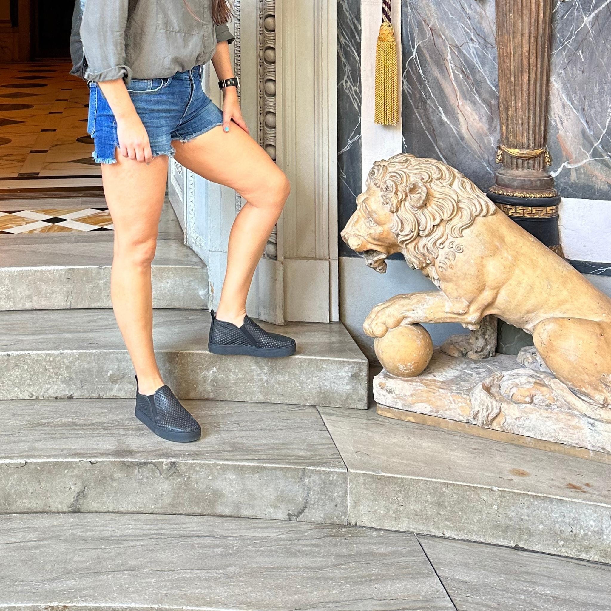 Jibs Mid Rise Jet Black Royale leather slip-on sneaker shoes sustainable Editorial