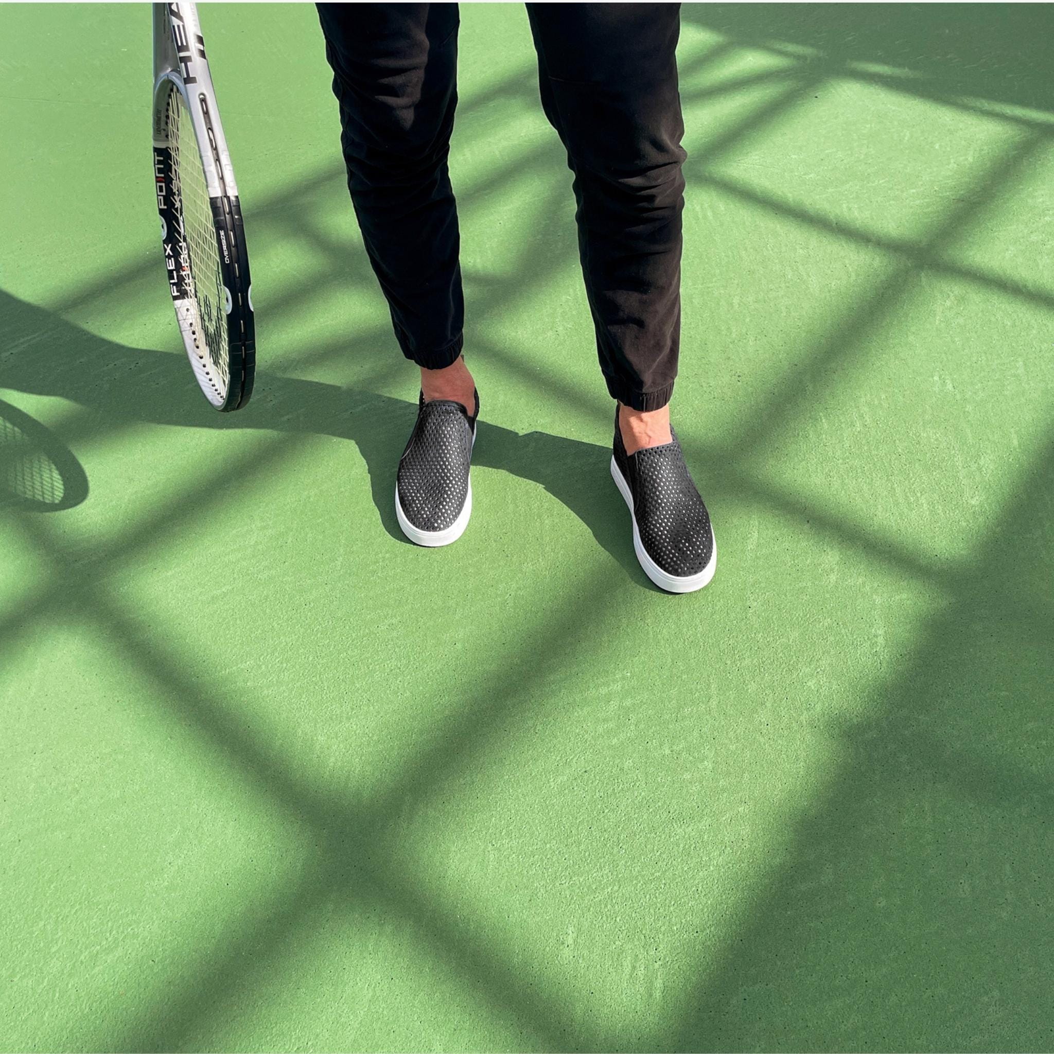 Jibs Mid Rise Jet Black leather slip-on sneaker shoes sustainable Editorial