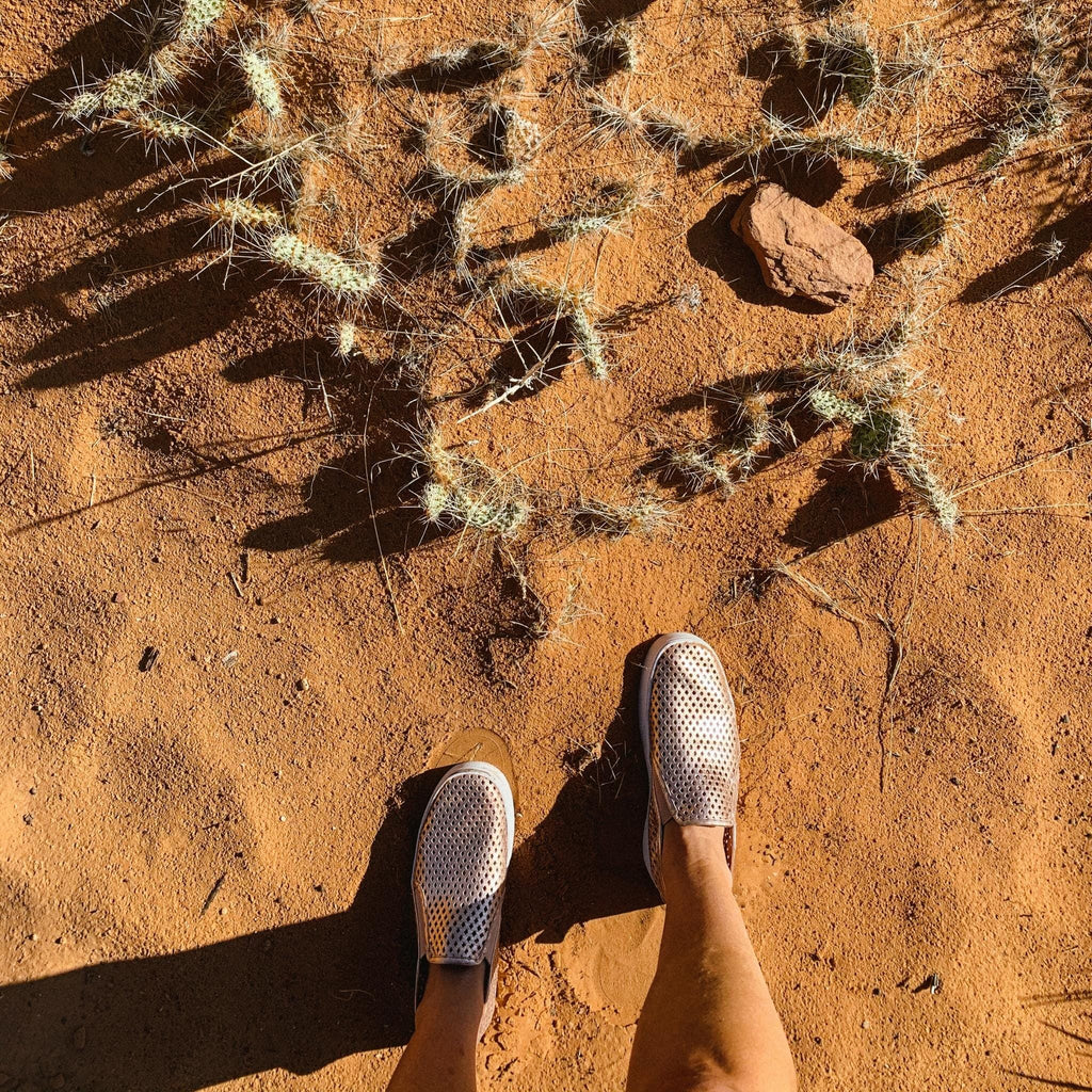 Jibs Mid Rise Rose Gold leather slip-on sneaker shoes sustainable Editorial