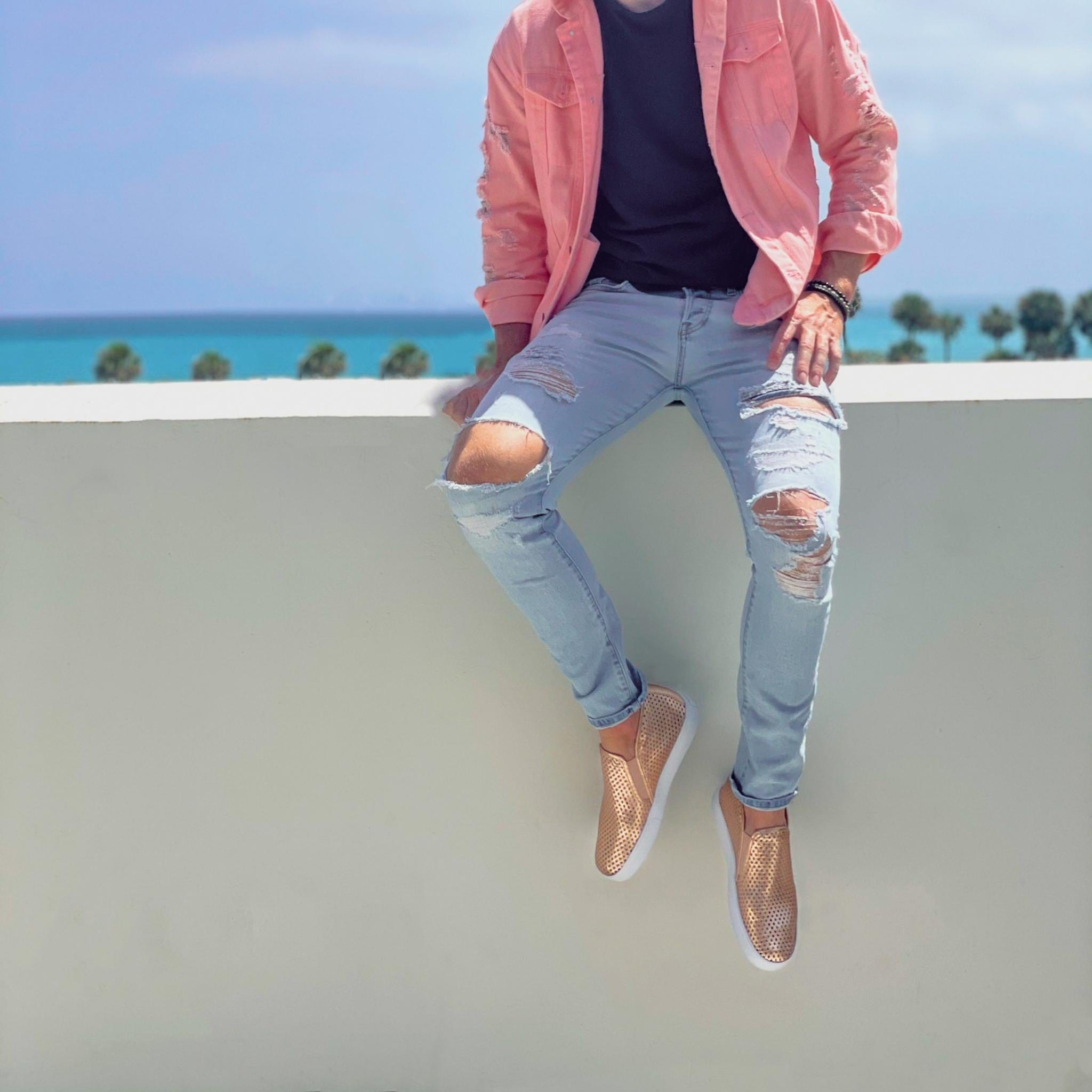 Jibs Mid Rise Rose Gold leather slip-on sneaker shoes sustainable Editorial