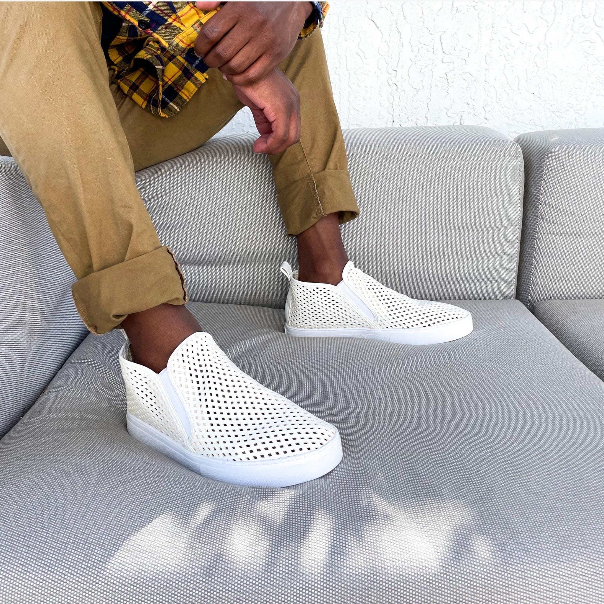 Jibs Mid Rise Soft White leather slip-on sneaker shoes sustainable Editorial