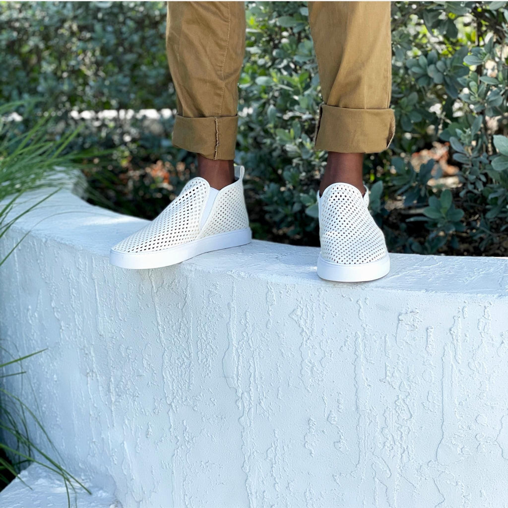 Jibs Mid Rise Soft White leather slip-on sneaker shoes sustainable Editorial