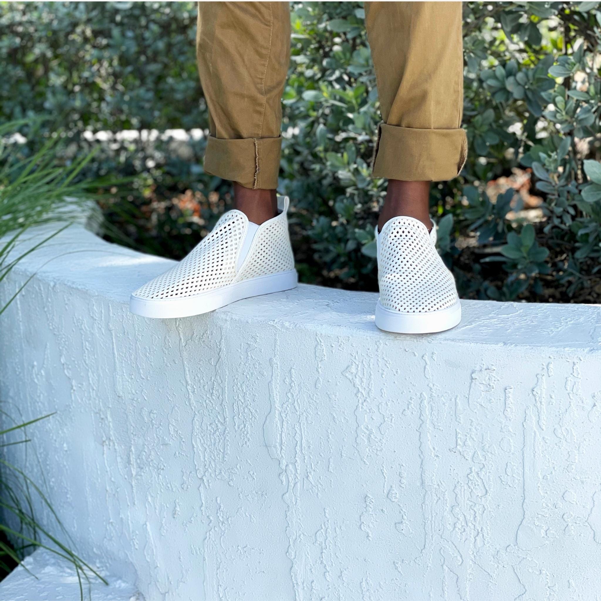 Jibs Mid Rise Soft White leather slip-on sneaker shoes sustainable Editorial