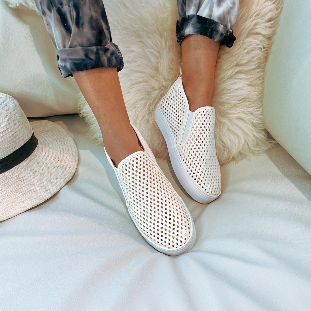 Jibs Mid Rise Soft White leather slip-on sneaker shoes sustainable Editorial