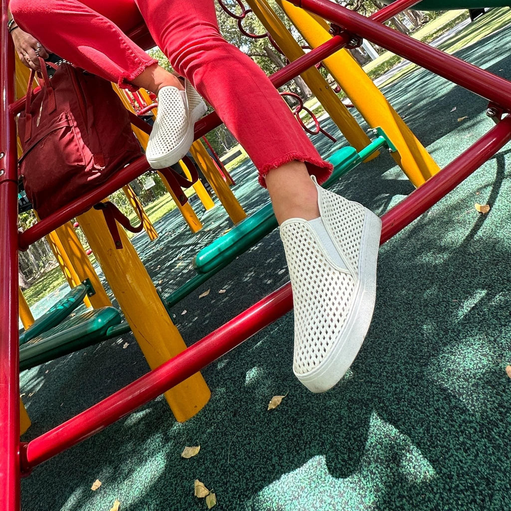 Jibs Mid Rise Soft White leather slip-on sneaker shoes sustainable Editorial