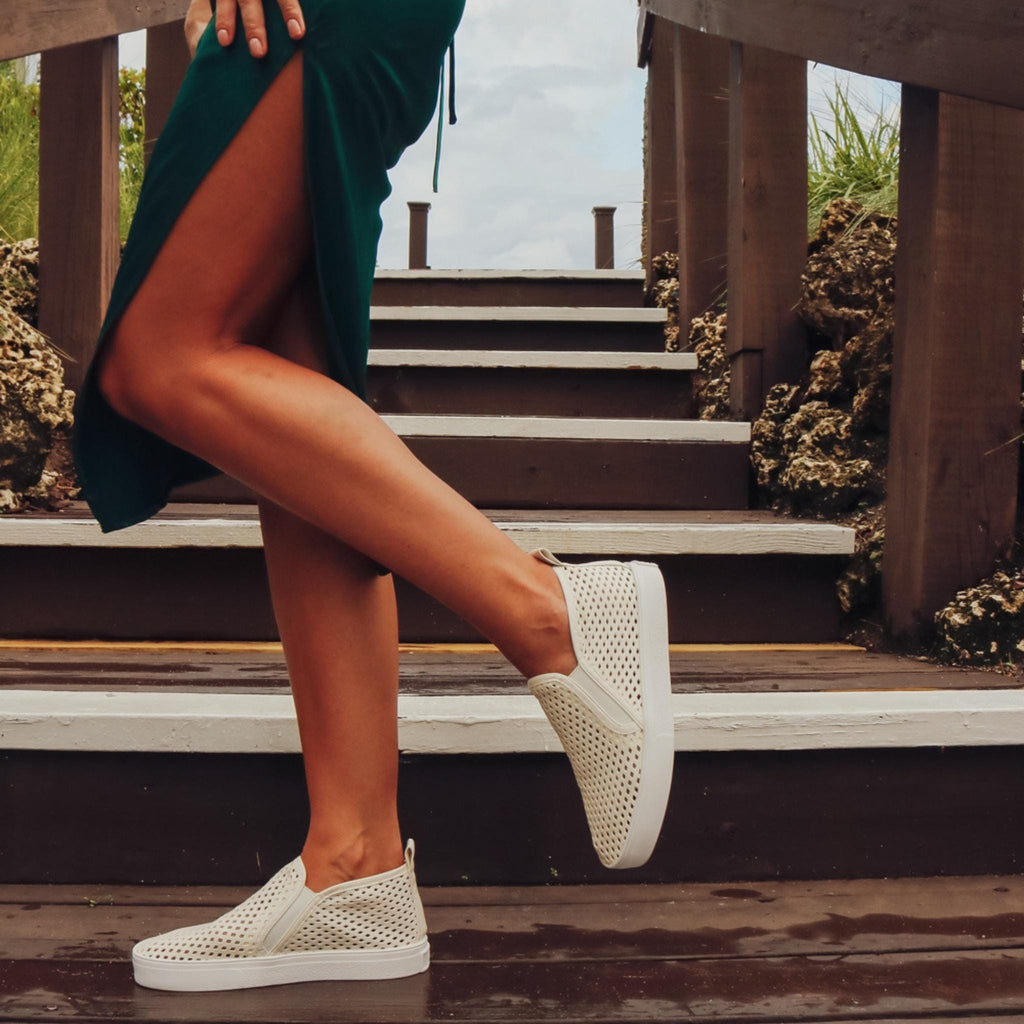 Jibs Mid Rise Soft White leather slip-on sneaker shoes sustainable Editorial