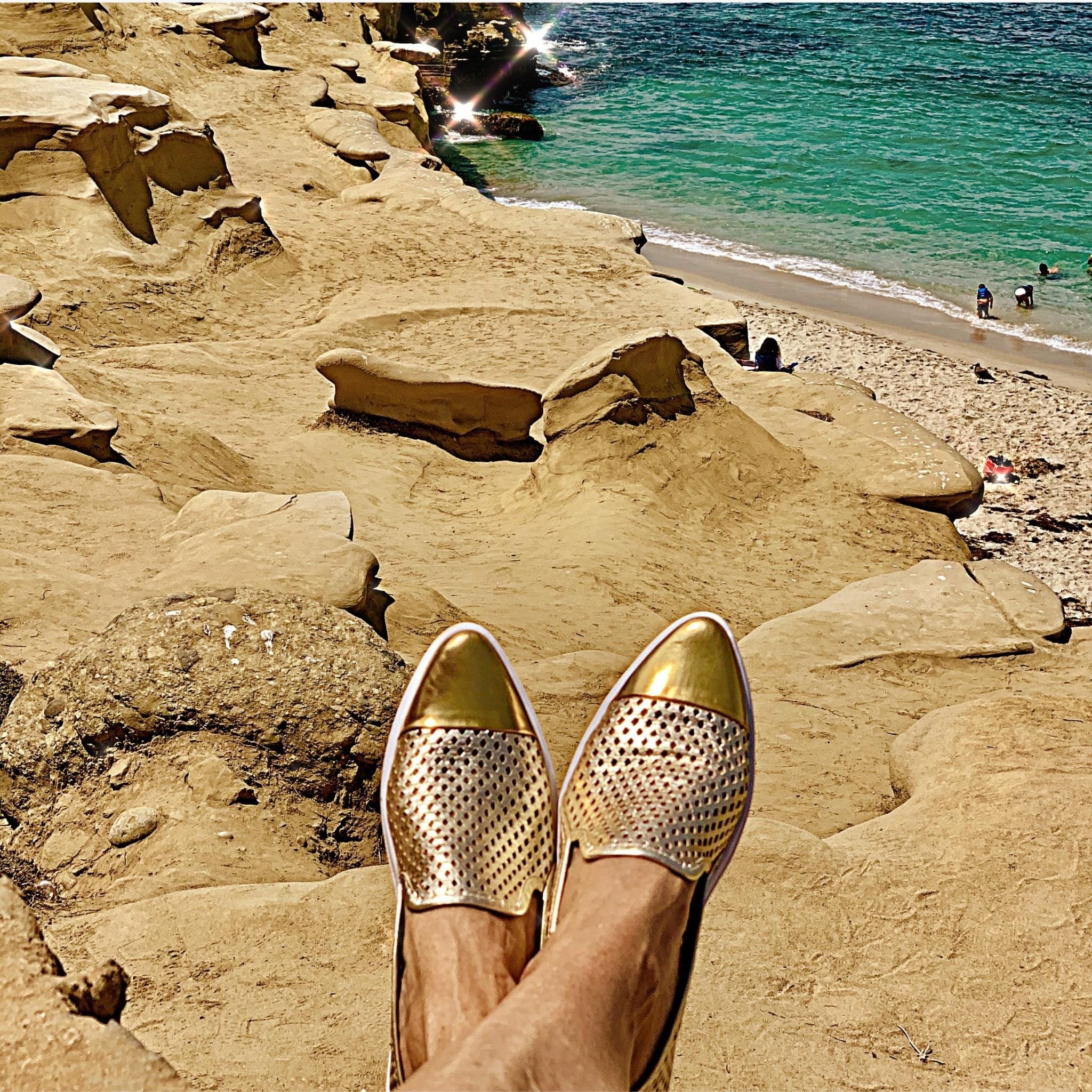 Jibs Slim Gold + Gold Toe Cap leather slip-on sneaker flat shoes sustainable Editorial