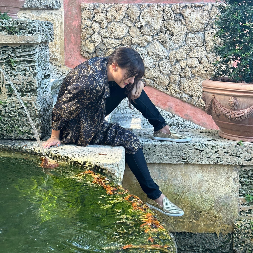 Jibs Slim Gold leather slip-on sneaker flat shoes sustainable Editorial