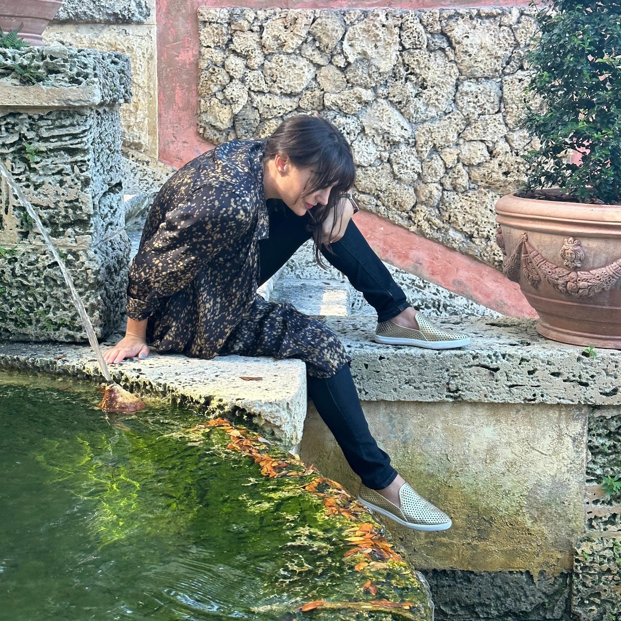 Jibs Slim Gold leather slip-on sneaker flat shoes sustainable Editorial