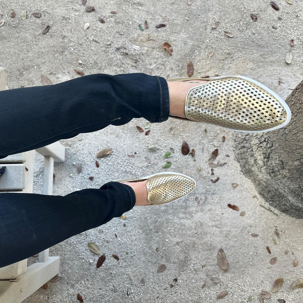 Jibs Slim Gold leather slip-on sneaker flat shoes sustainable Editorial