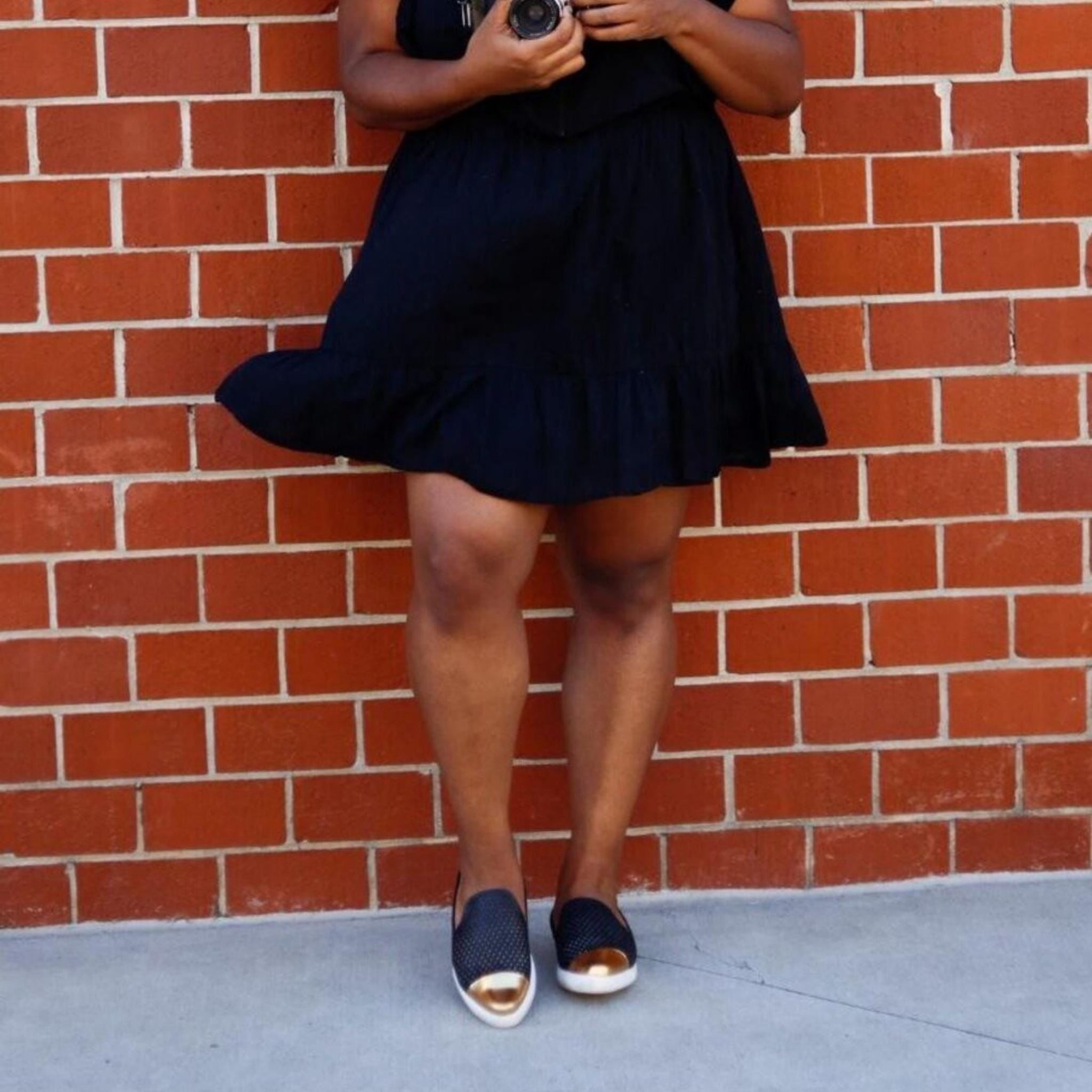 Jibs Slim Jet Black + Gold Toe Cap leather slip-on sneaker flat shoes sustainable Editorial