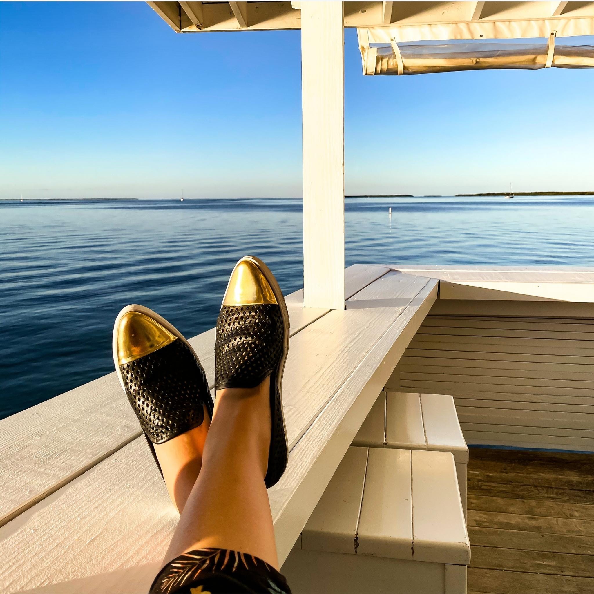 Jibs Slim Jet Black + Gold Toe Cap leather slip-on sneaker flat shoes sustainable Editorial