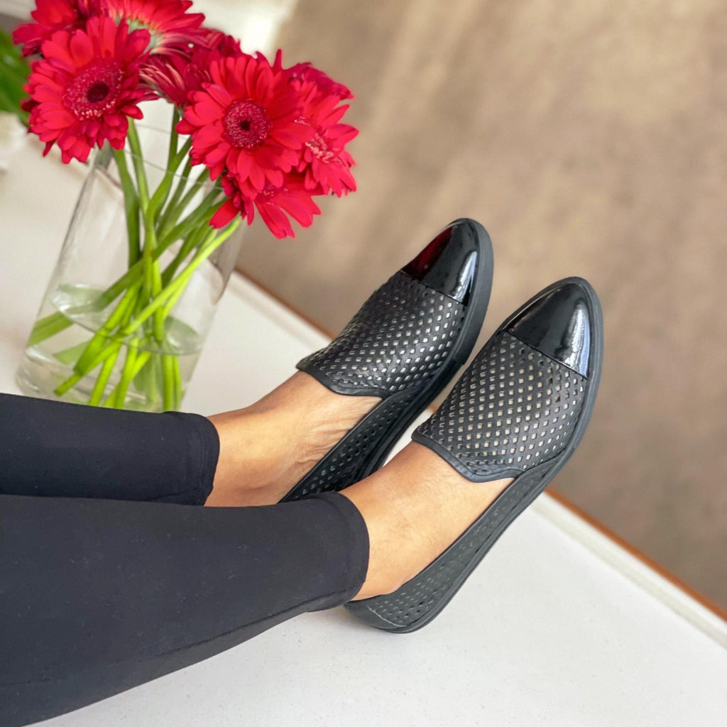 Jibs Slim Jet Black + Onyx Royale Toe Cap leather slip-on sneaker flat shoes sustainable Editorial