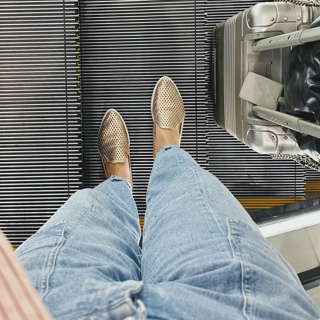 Jibs Slim Rose Gold leather slip-on sneaker flat shoes sustainable Editorial