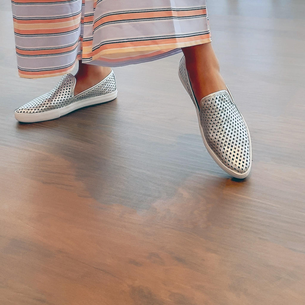 Jibs Slim Silver leather slip-on sneaker flat shoes sustainable Editorial