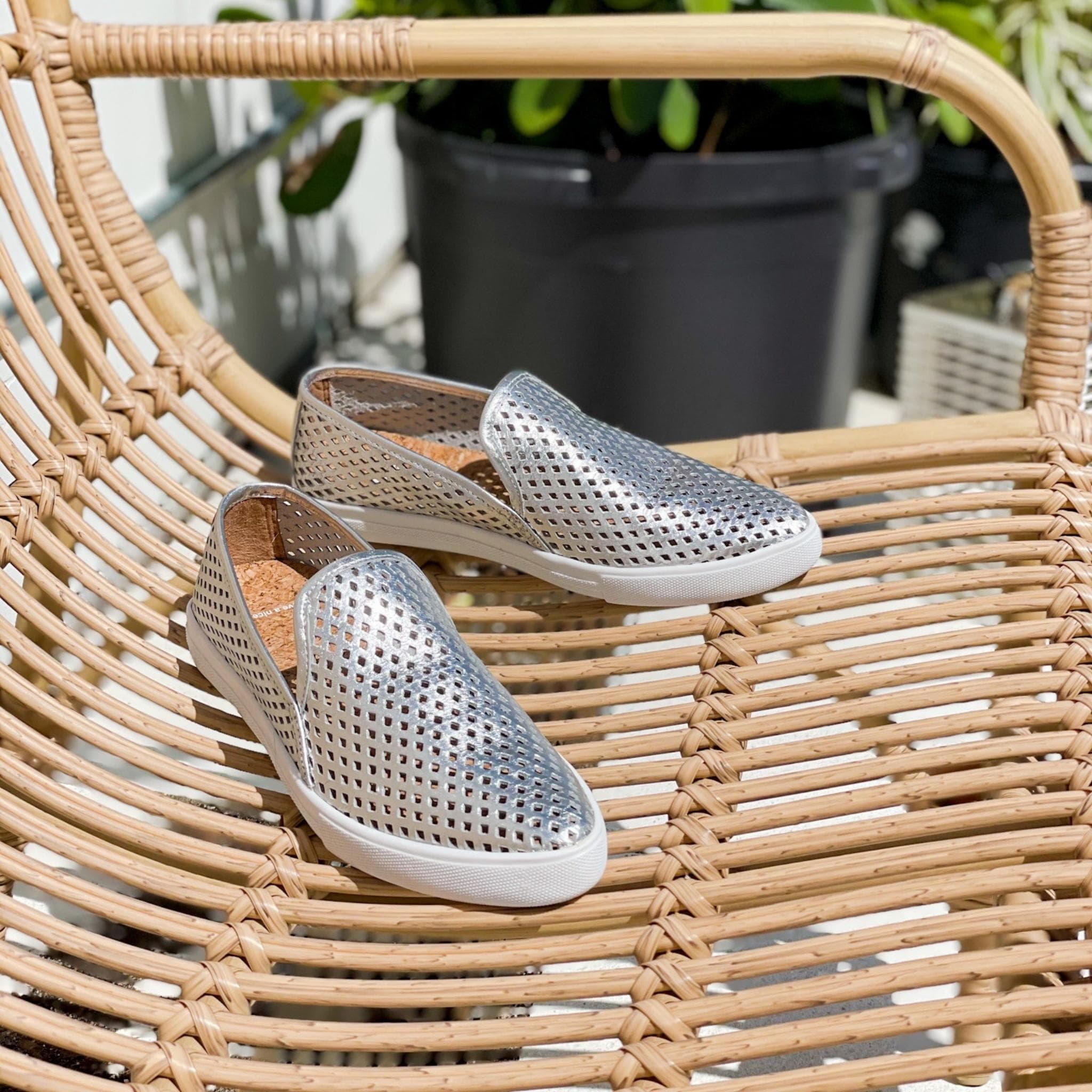 Jibs Slim Silver leather slip-on sneaker flat shoes sustainable Editorial